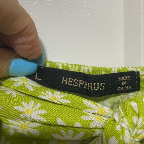 NWT Hesperus Cut Out Smocked Tie Front Daisy Maxi Dress |Size L - Picture 6 of 10